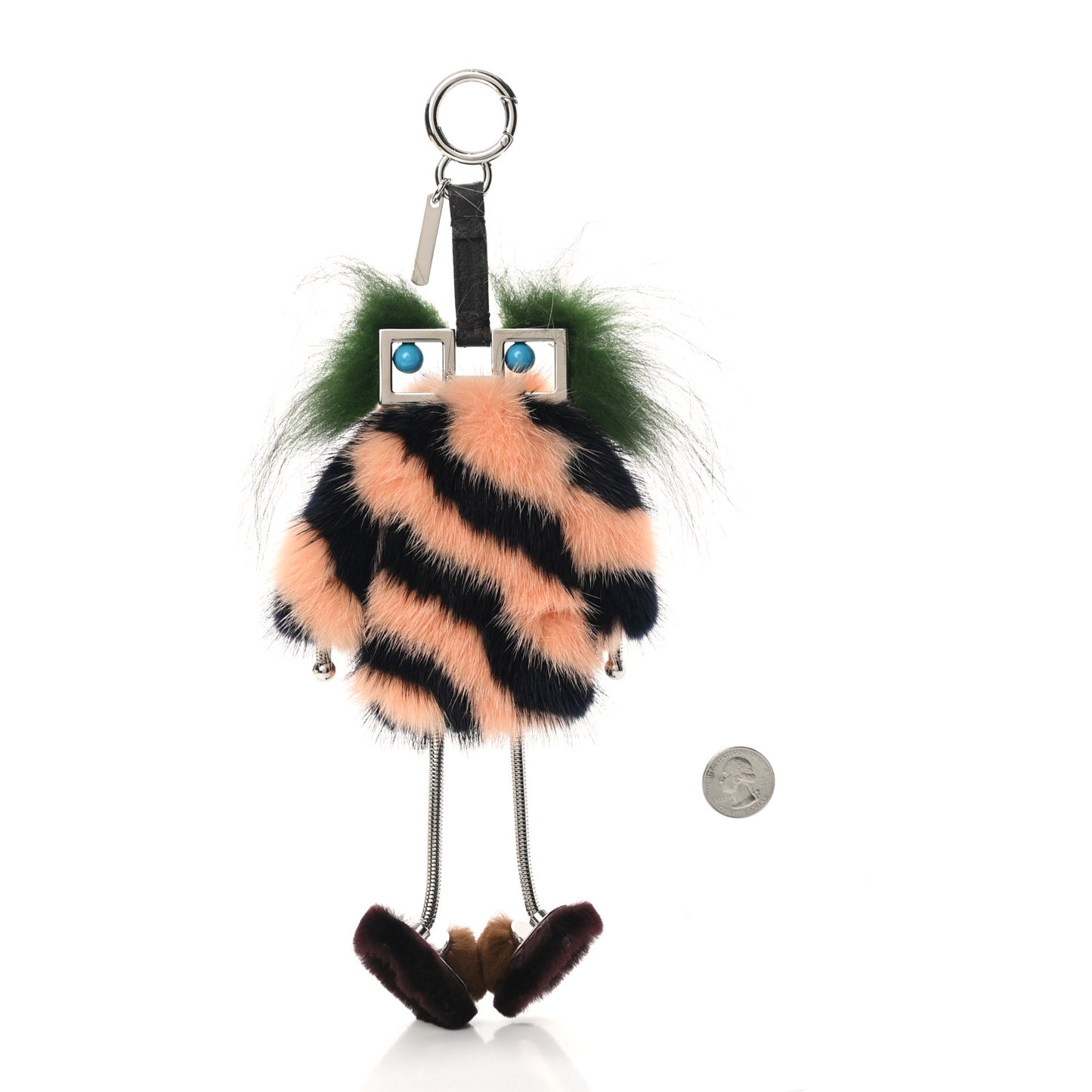 Calfskin Mink Fox Fur Witches Charm Pink Black