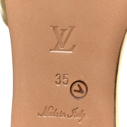 Louis Vuitton Metallic Lambskin Embossed Monogram Revival Flat Mules 35 Gold 6 of 9