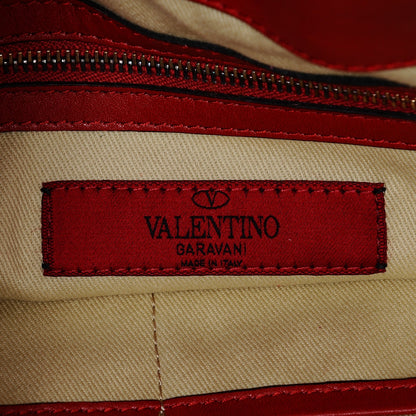 Valentino Garavani Vitello Rockstud Shopper Tote Red 6 of 6