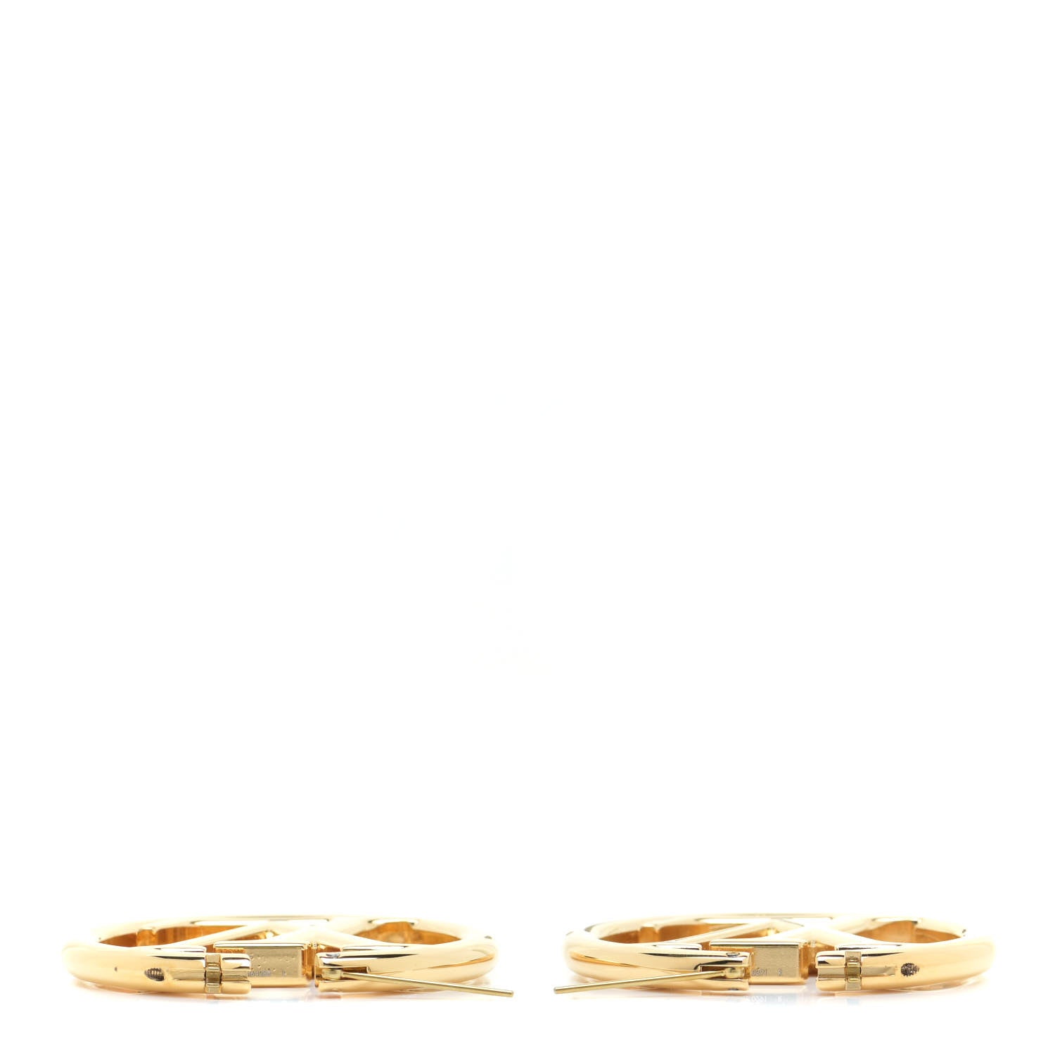 Louis Vuitton Metal Louise Hoop Earrings Gold 3 of 6