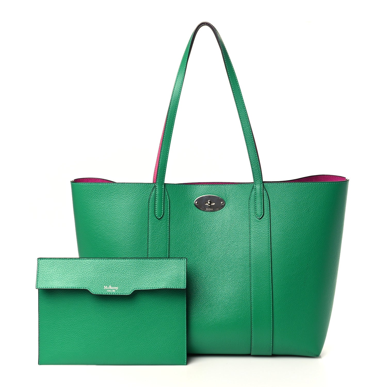 Mulberry Small Classic Grain Bayswater Tote Lawn Green 1 of 9