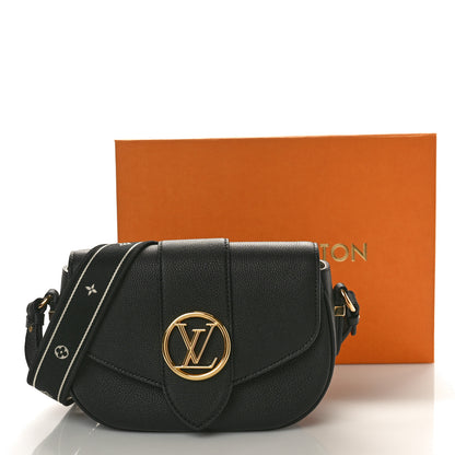 Louis Vuitton Grained Calfskin LV Pont 9 Soft PM Black 11 of 11