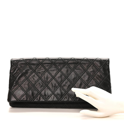 Chanel Calfskin Stitched Thin City Clutch Black 2 of 10