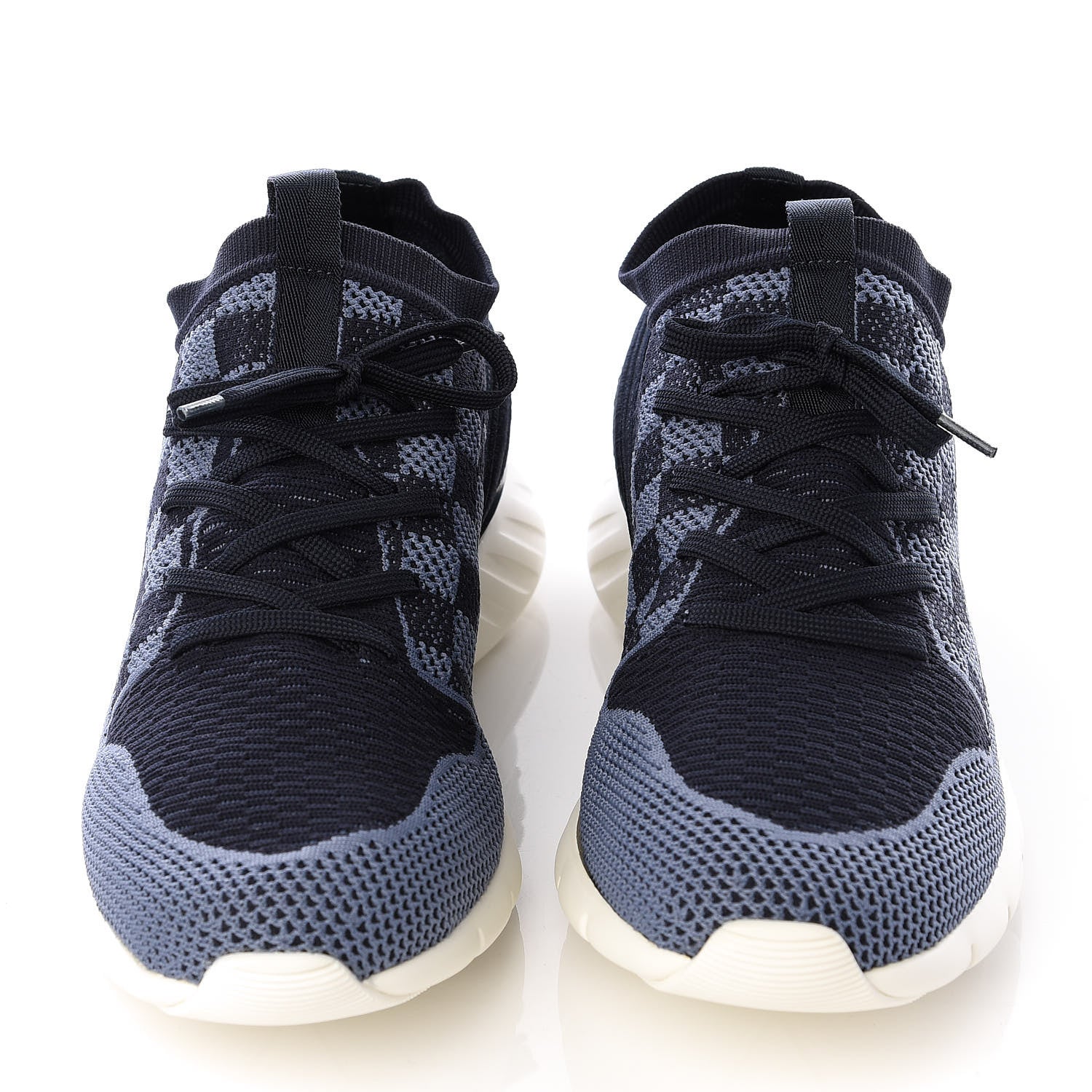 Louis Vuitton Knit Damier Fastlane Sneakers 8 Blue 18 of 30