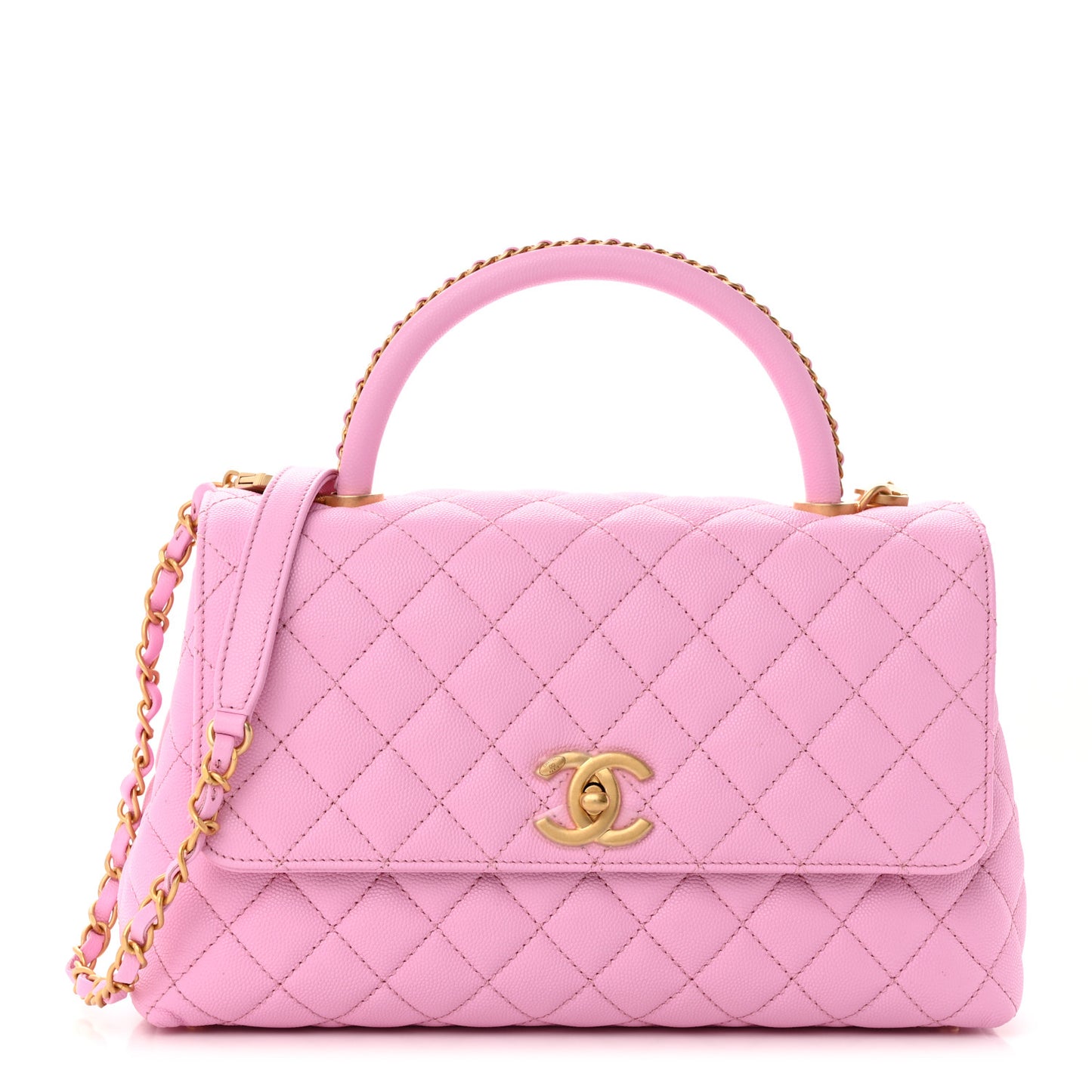 Caviar Quilted Small Coco Chain Handle Flap Lilas