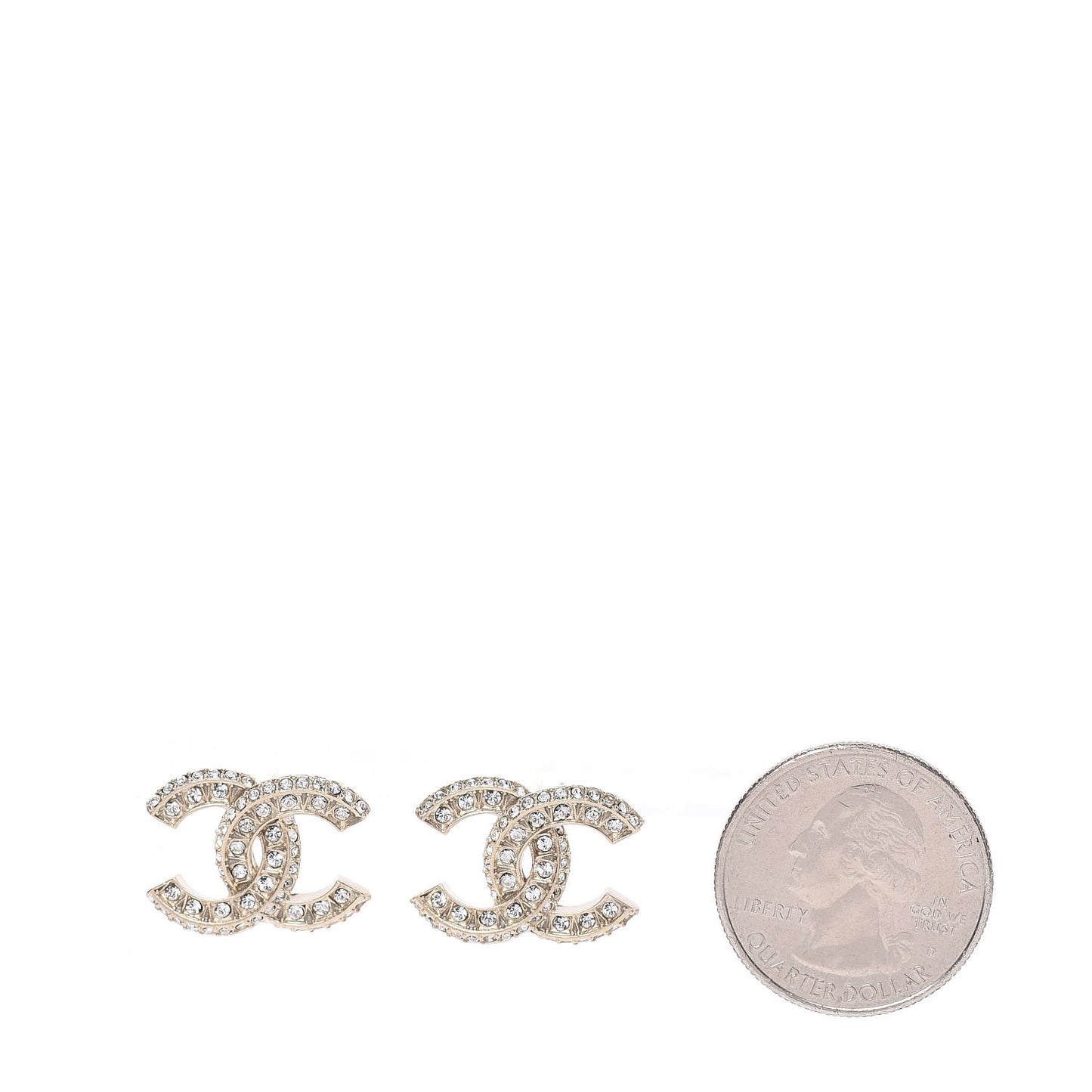 Crystal Timeless CC Earrings Light Gold