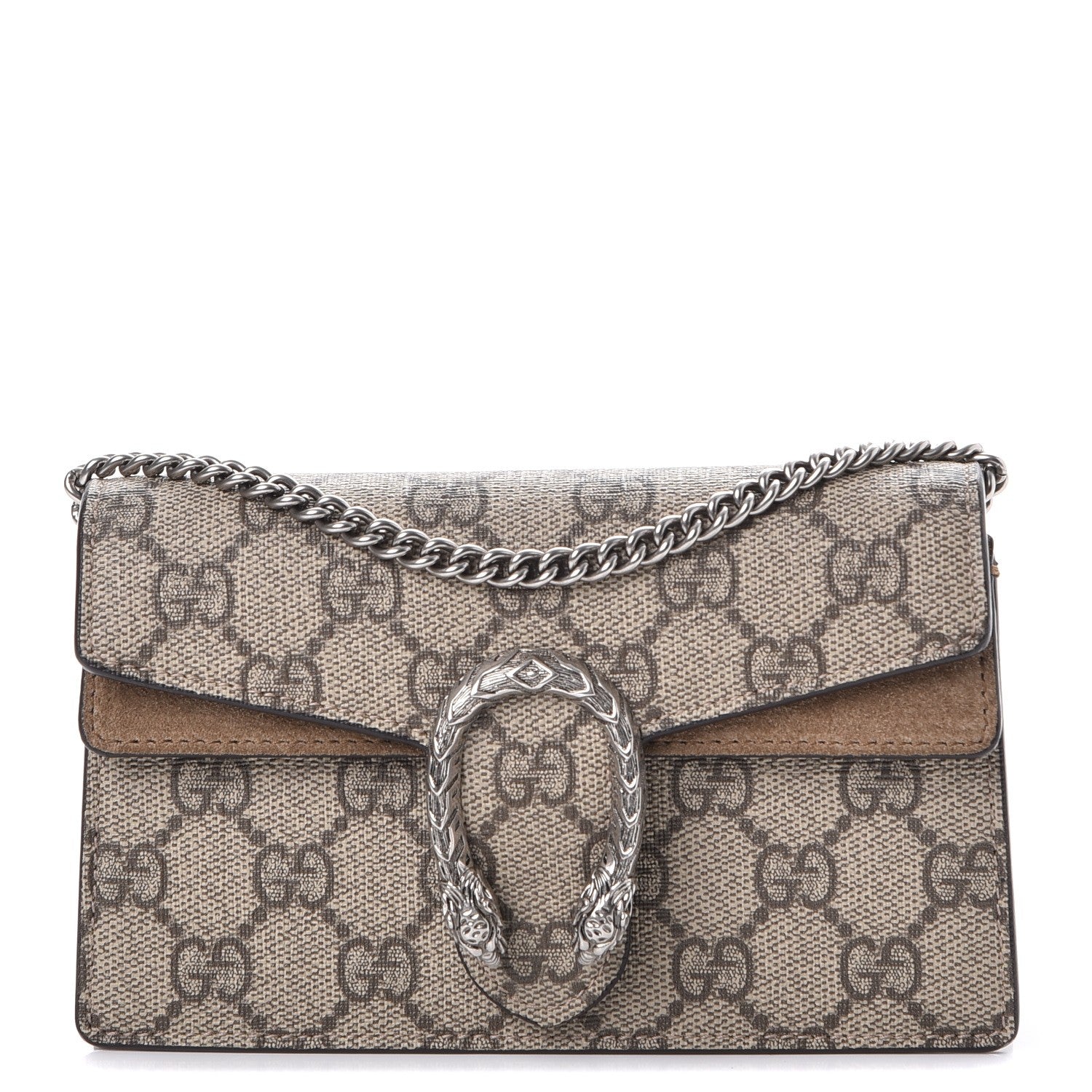 Gucci GG Supreme Monogram Super Mini Dionysus Shoulder Bag Taupe 1 of 9