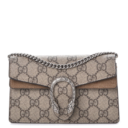 Gucci GG Supreme Monogram Super Mini Dionysus Shoulder Bag Taupe 1 of 9