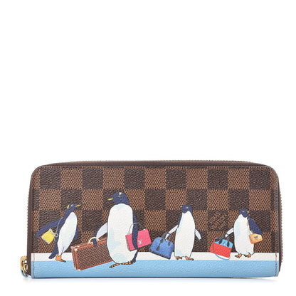 Louis Vuitton Damier Ebene 2017 Christmas Animation Clemence Wallet 1 of 8