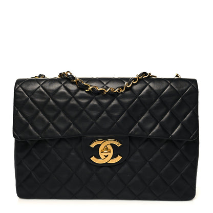 Chanel Lambskin Quilted XL Jumbo Single Flap Black 1 of 13