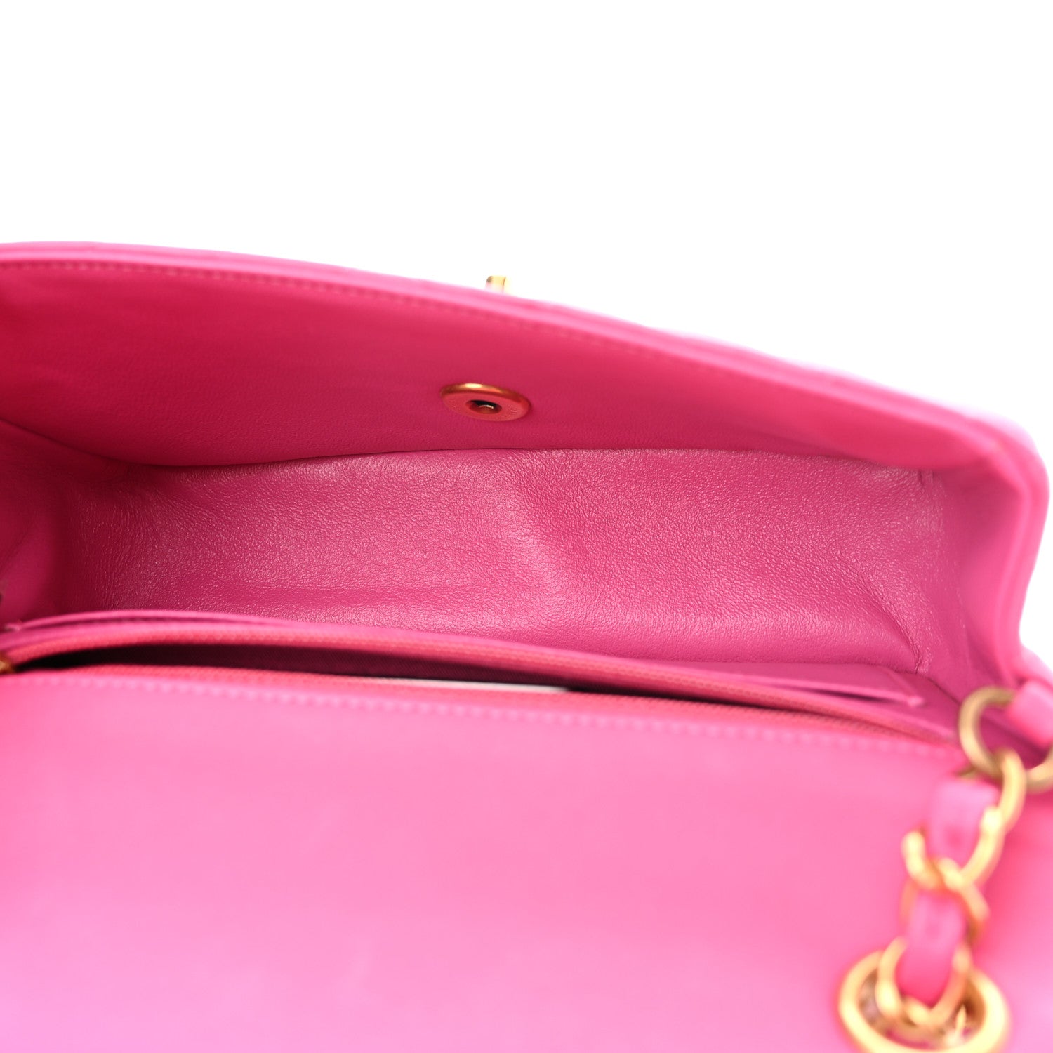 Chanel Lambskin Chevron Quilted Mini Rectangular Flap Dark Pink 5 of 11