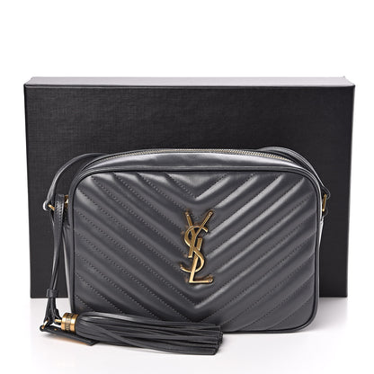 Saint Laurent Calfskin Matelasse Monogram Lou Camera Bag Dark Smog 12 of 12