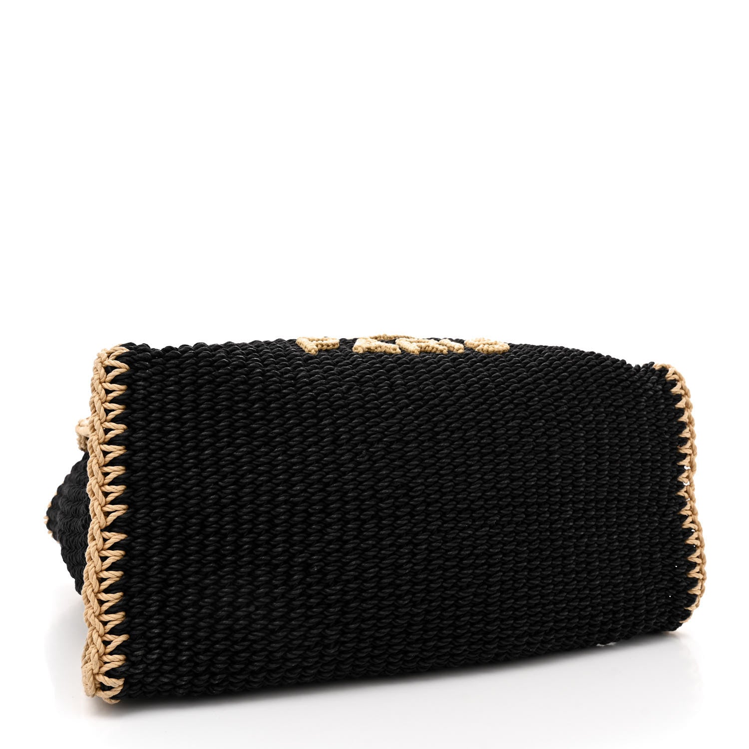 Chanel Cotton Crochet Large Deauville Tote Black Beige 5 of 10