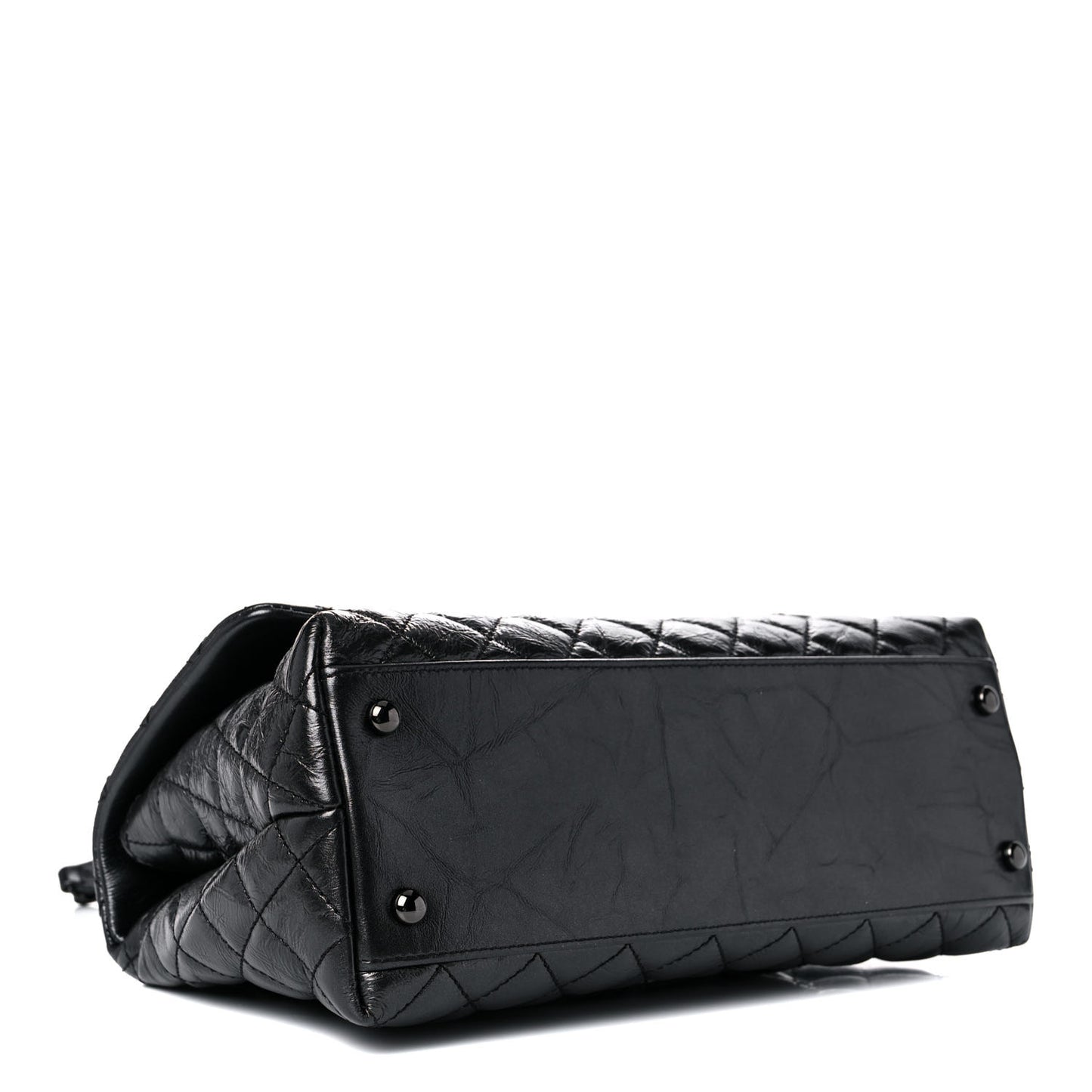 Aged Calfskin Quilted Small Coco Handle Flap So Black