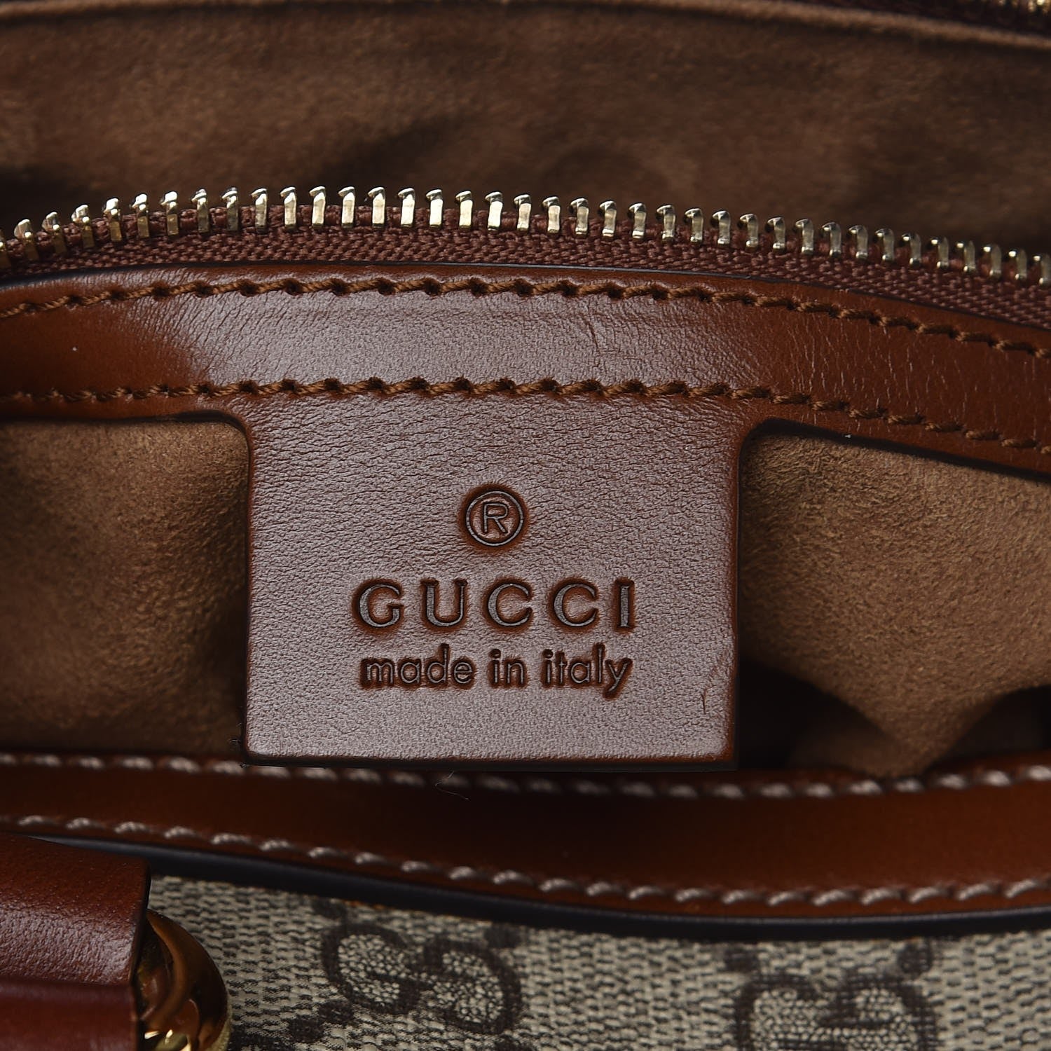 Gucci GG Supreme Monogram Medium Boston Beige Cuir 7 of 8