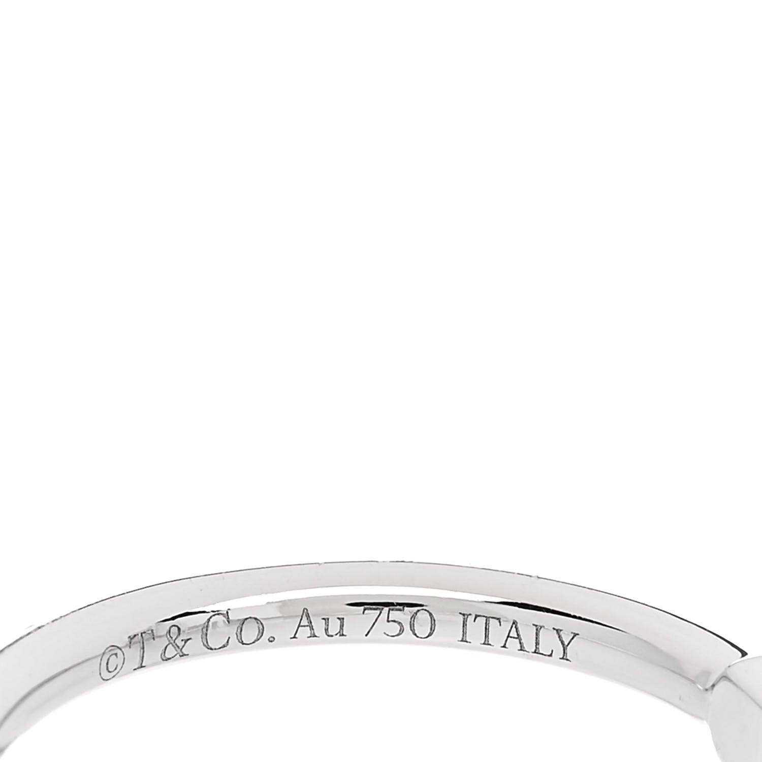 Tiffany 18K White Gold Diamond T Wire Ring 50 5.5 4 of 5