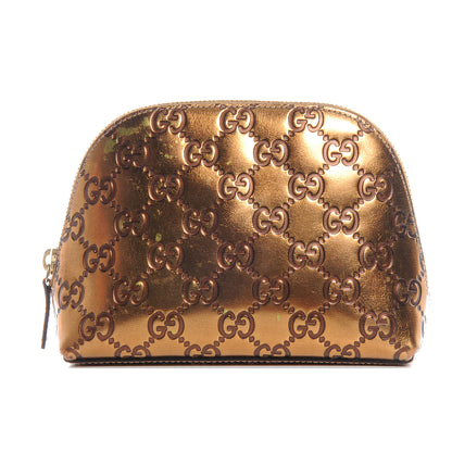Gucci Guccissima GG Cosmetic Case Metallic Bronze 1 of 9