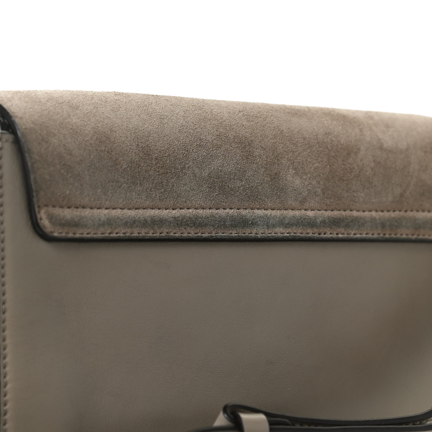 Chloe Suede Calfskin Small Faye Shoulder Bag Motty Grey 12 of 12