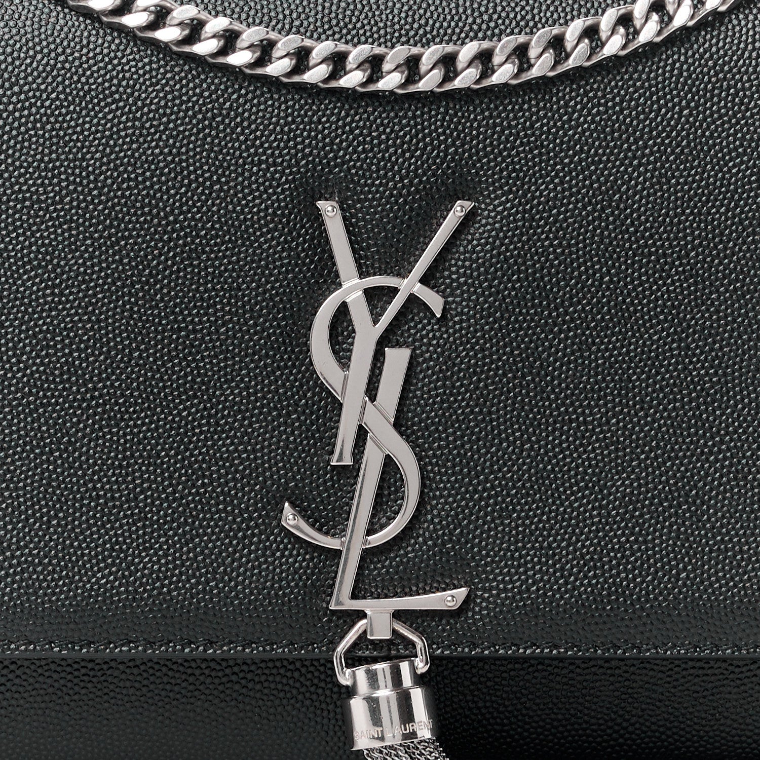 Saint Laurent SAINT LAURENT Grain De Poudre Medium Classic Monogram Kate Tassel Satchel Black 9 of 11