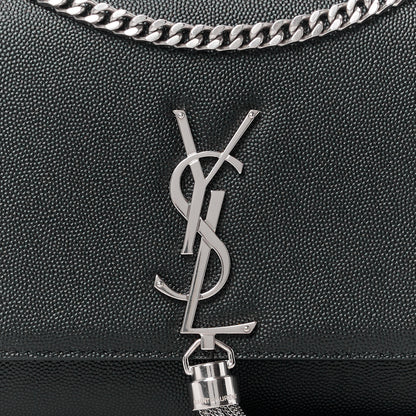Saint Laurent SAINT LAURENT Grain De Poudre Medium Classic Monogram Kate Tassel Satchel Black 9 of 11
