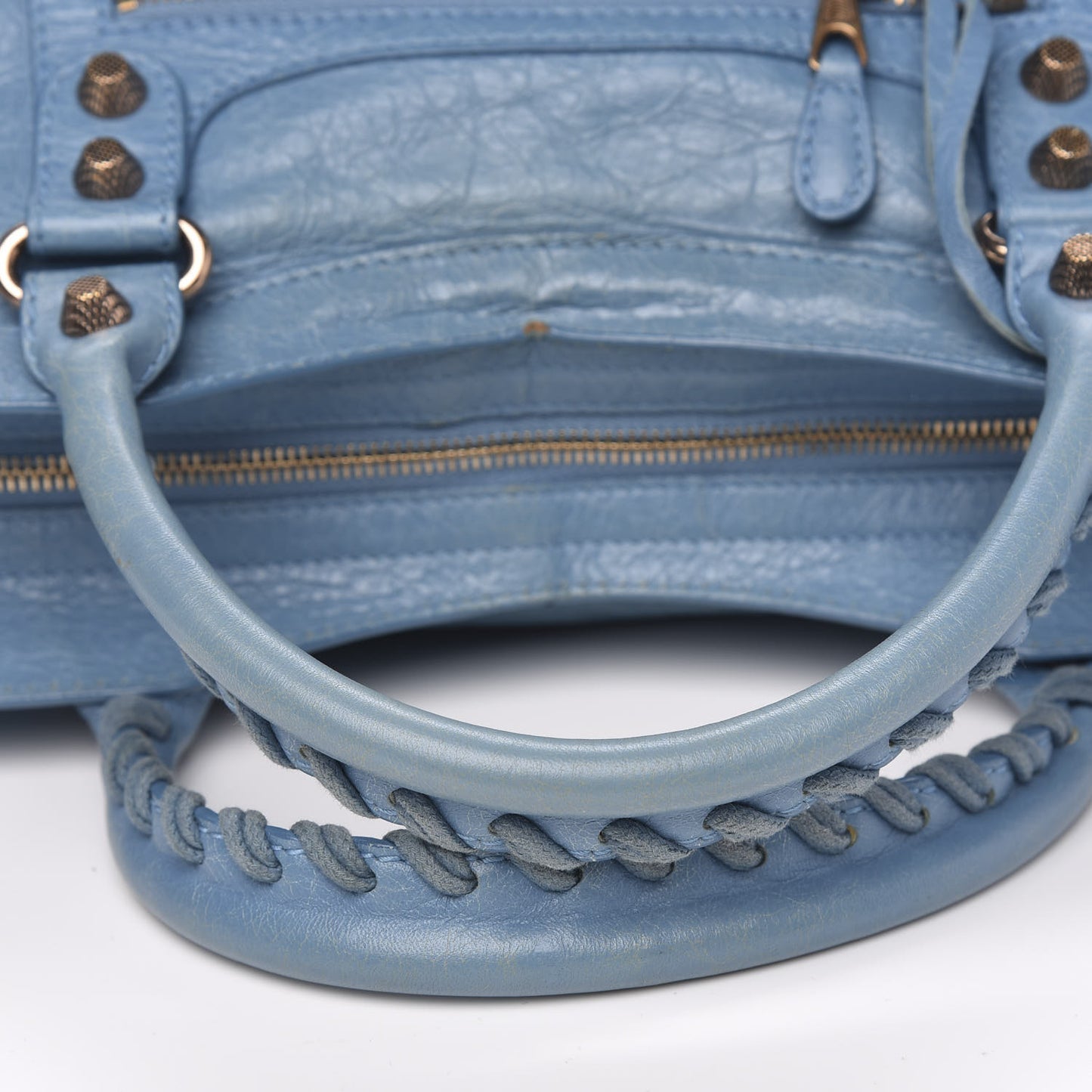 Agneau Giant 12 Rose Gold Hardware City Bleu Indigo