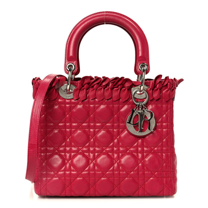Christian Dior Lambskin Cannage Bow Medium Lady Dior Fuchsia 1 of 10