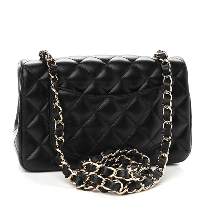 Chanel Lambskin Quilted Mini Rectangular Flap Black 3 of 9