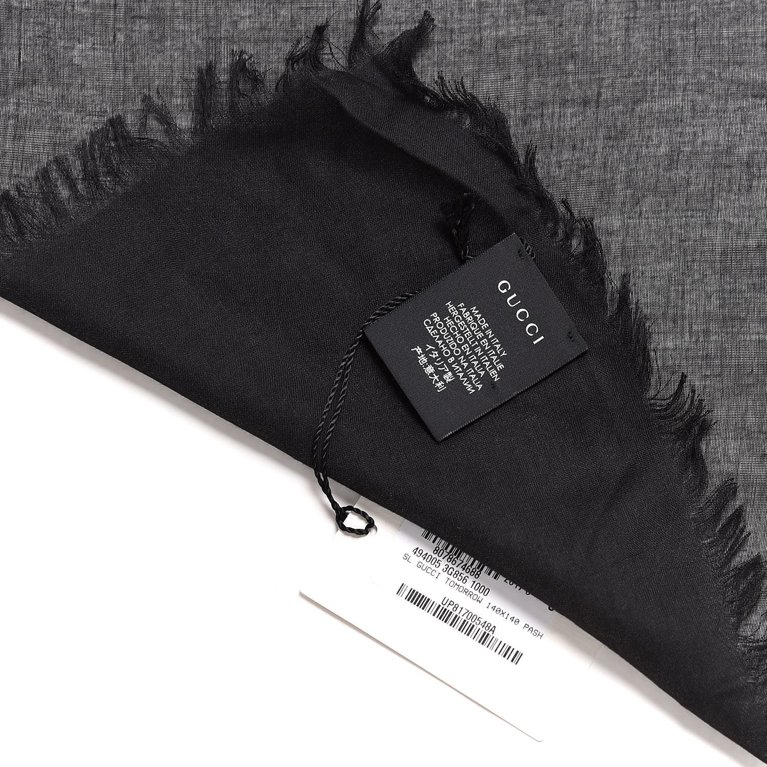Gucci Modal Silk Coco Capitan Logo Square Scarf Black 4 of 5