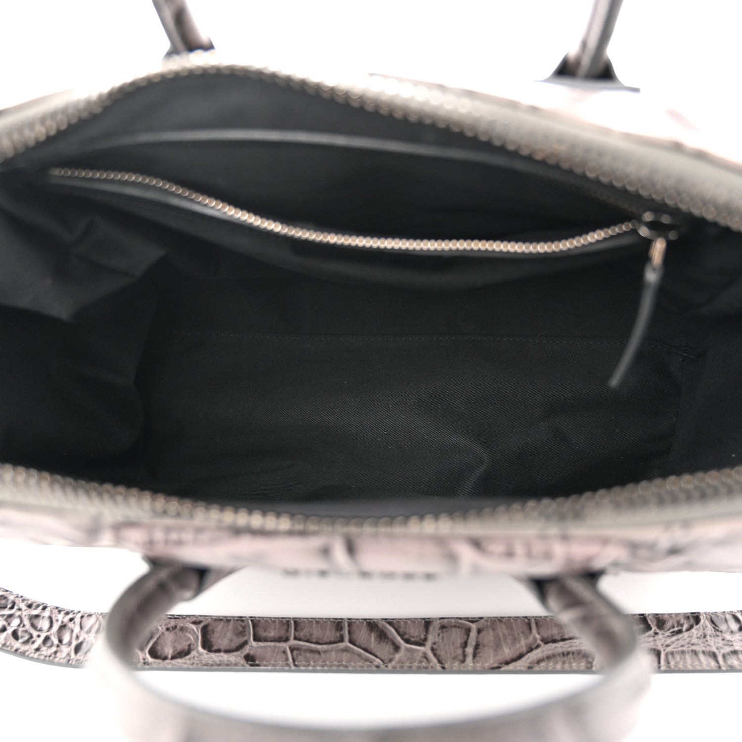 Givenchy Calfskin Crocodile Embossed 3D Stud Medium Antigona Storm Grey 5 of 10