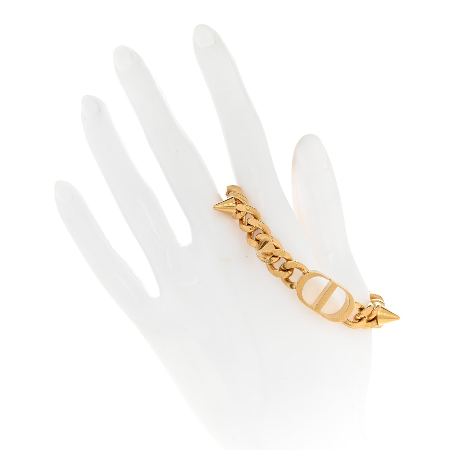 Brass CD Icon Chain Bracelet Gold