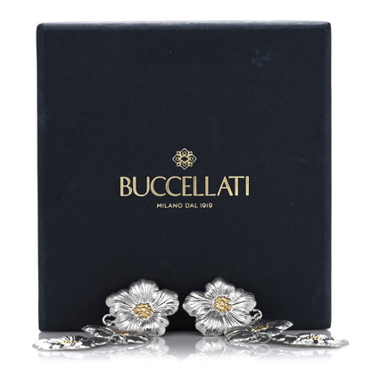 Buccellati Sterling Silver Vermeil Blossoms Gardenia 3 Drop Earrings 5 of 5