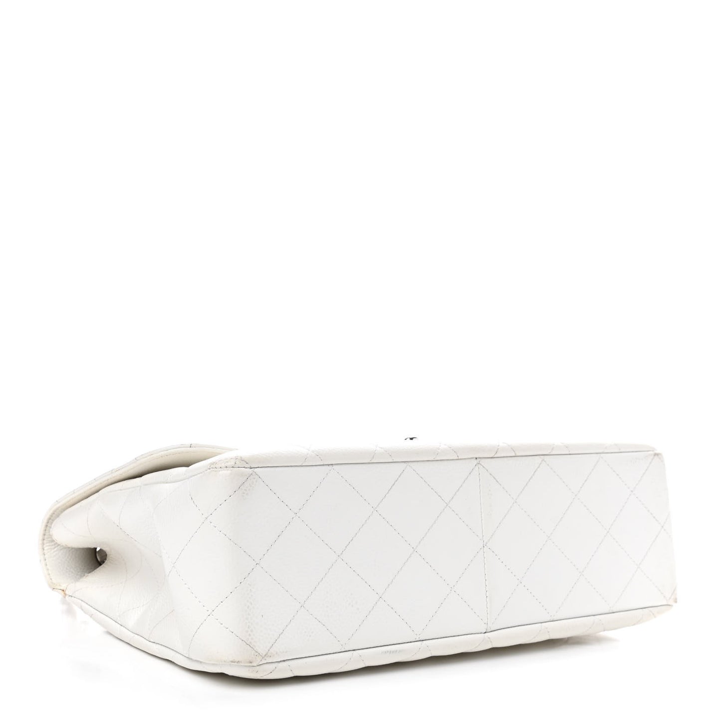 Caviar Quilted Jumbo Single Flap White
