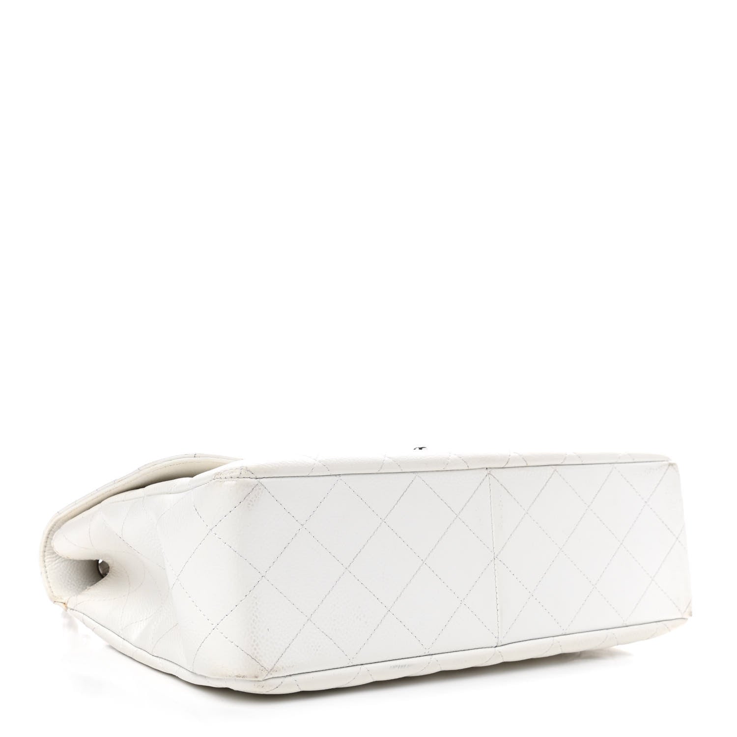 Chanel Caviar Quilted Jumbo Single Flap White 3 of 12