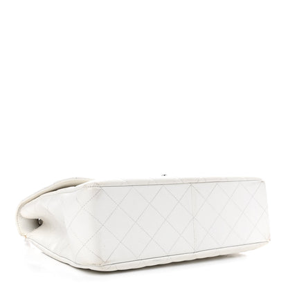 Chanel Caviar Quilted Jumbo Single Flap White 3 of 12