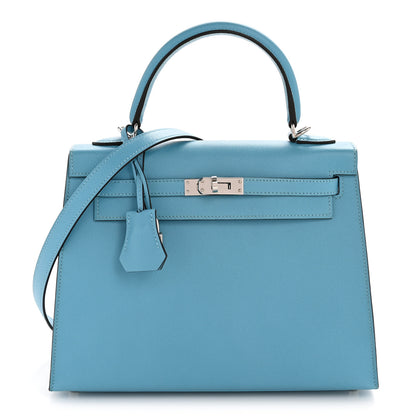 Hermes Madame Calfskin Kelly Sellier 25 Bleu du Nord 1 of 13
