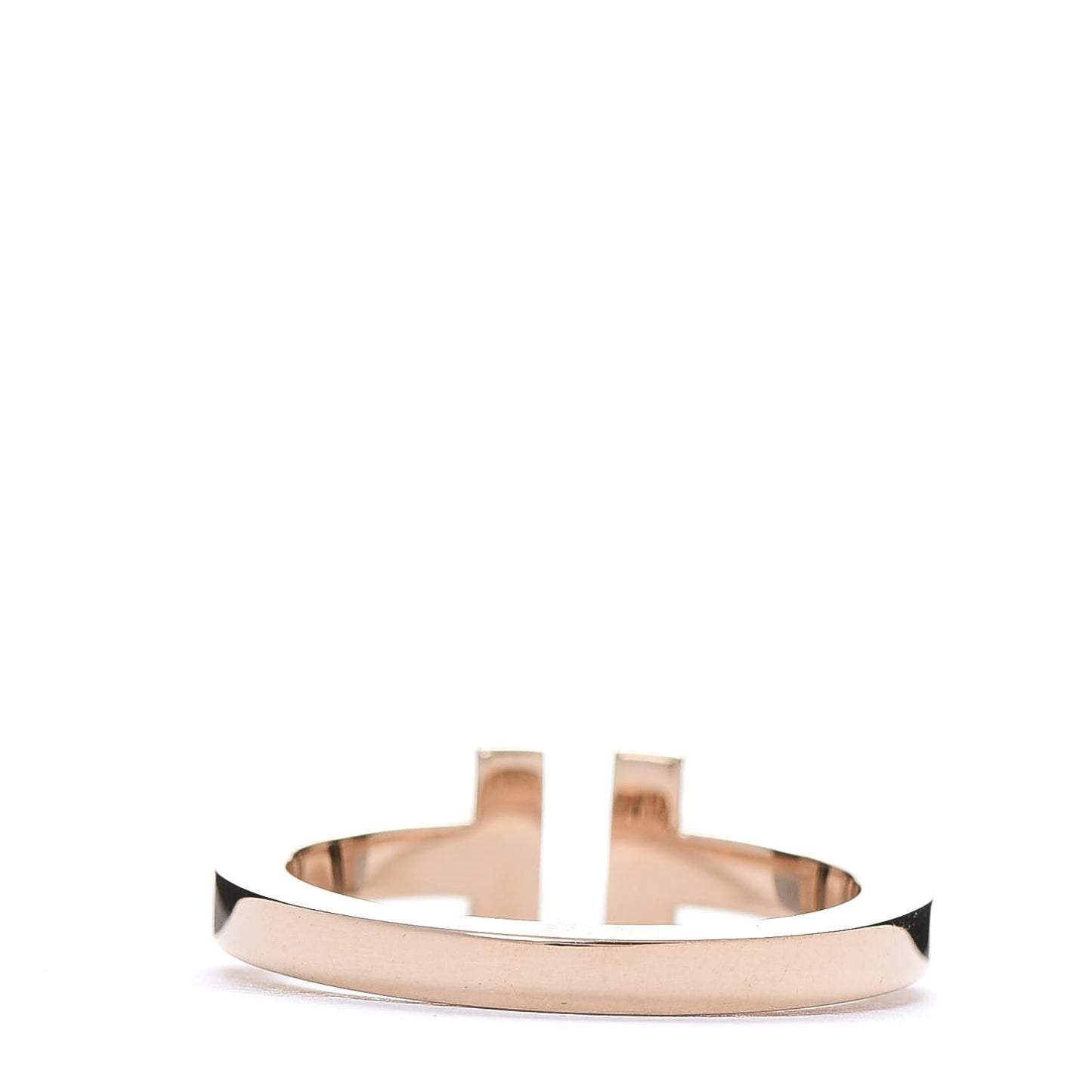 18K Rose Gold T Square Ring 58 8.25