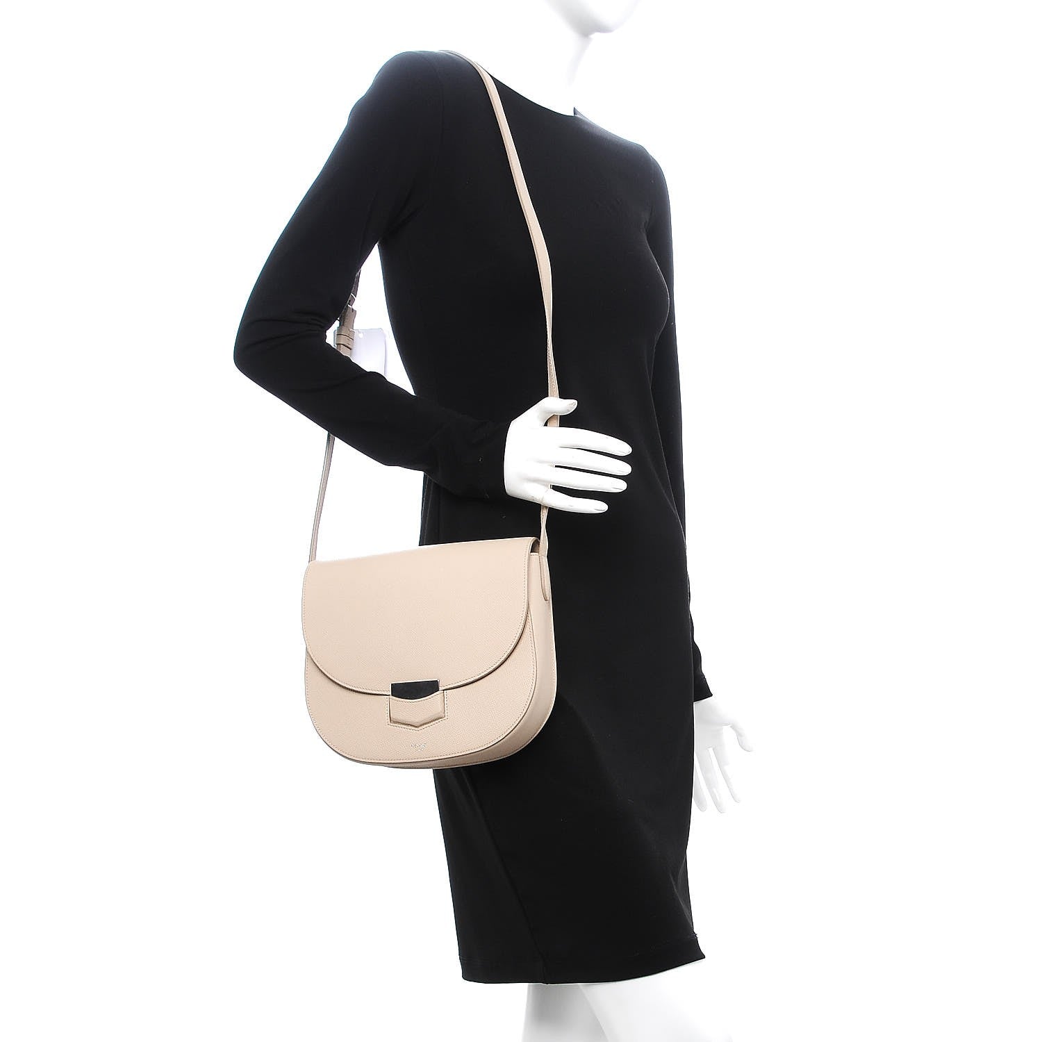 Celine Grained Calfskin Compact Trotteur Ballerina 2 of 8