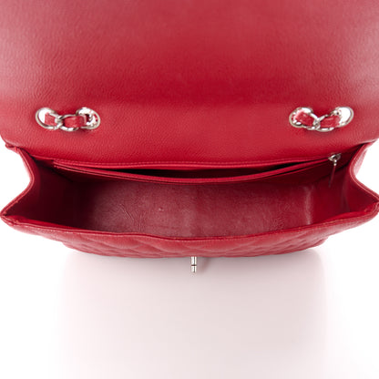 Chanel Caviar Quilted Jumbo Single Flap Red 5 of 11