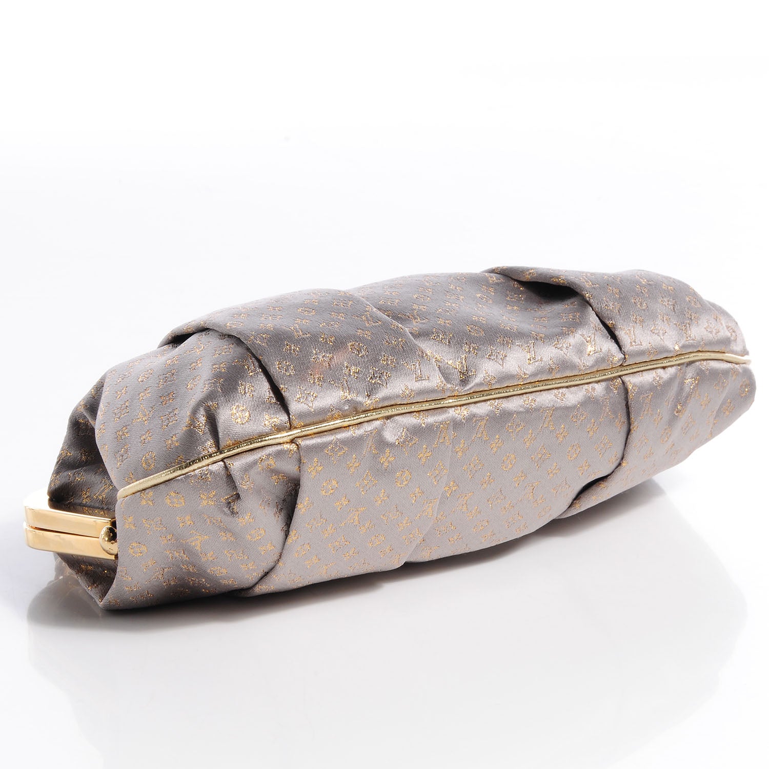 Louis Vuitton Satin Monogram Aumoniere Clutch Silver 4 of 7
