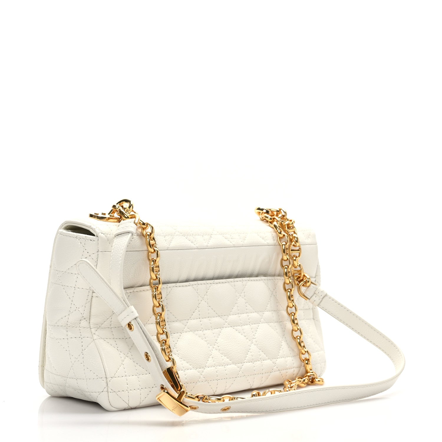 Christian Dior Supple Calfskin Cannage Medium Caro Bag Ivory 3 of 9