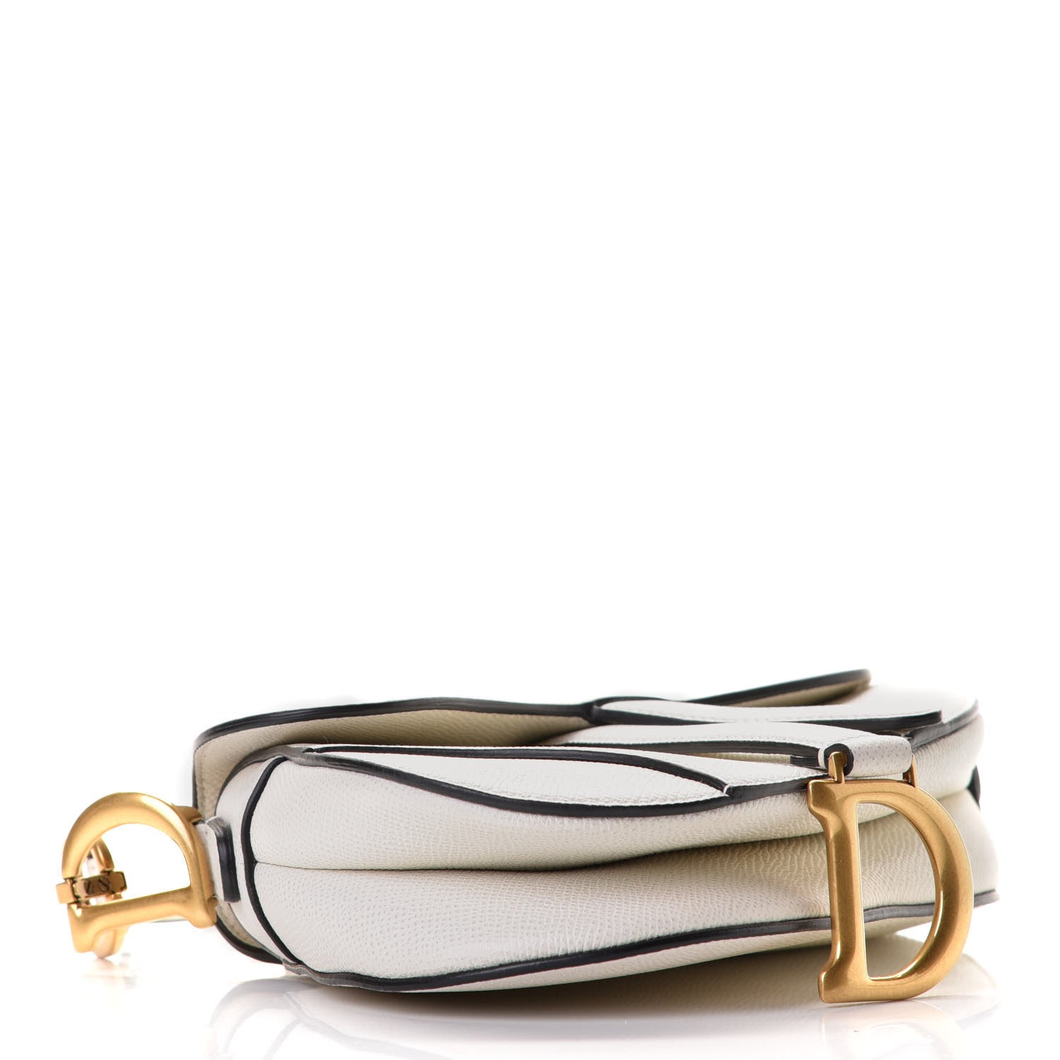 Christian Dior Grained Calfskin Mini Saddle Bag White 4 of 6