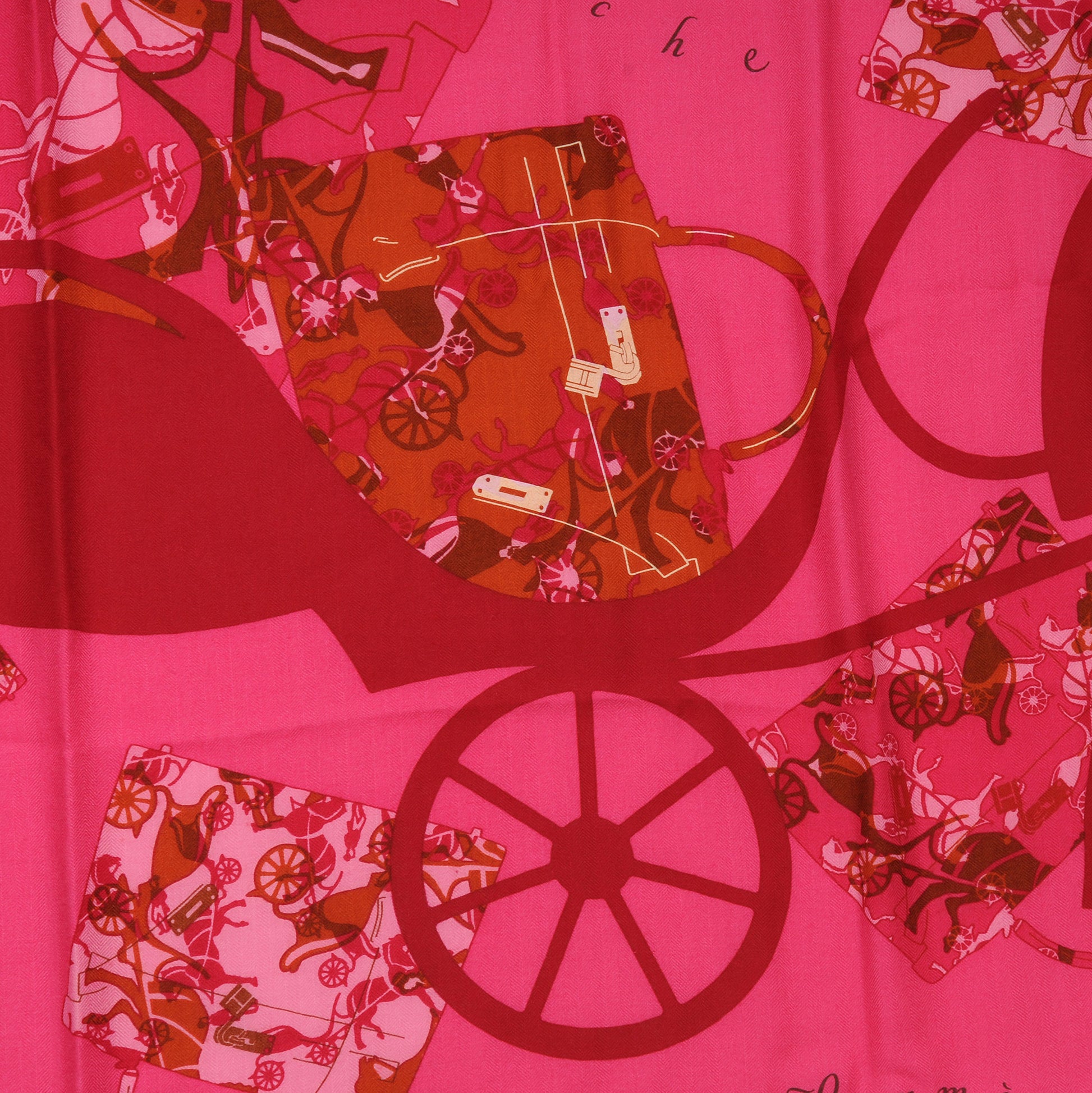Hermes Cashmere Silk Kelly en Caleche Shawl GM 140 1 of 6