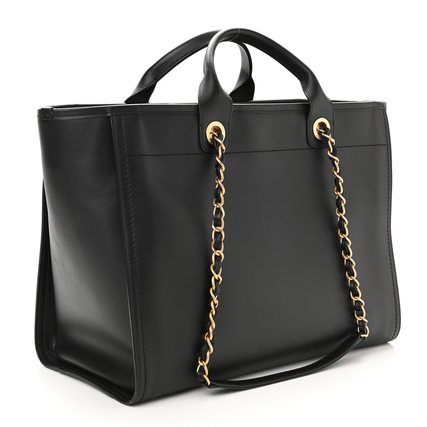 Calfskin Medium Deauville Tote Black