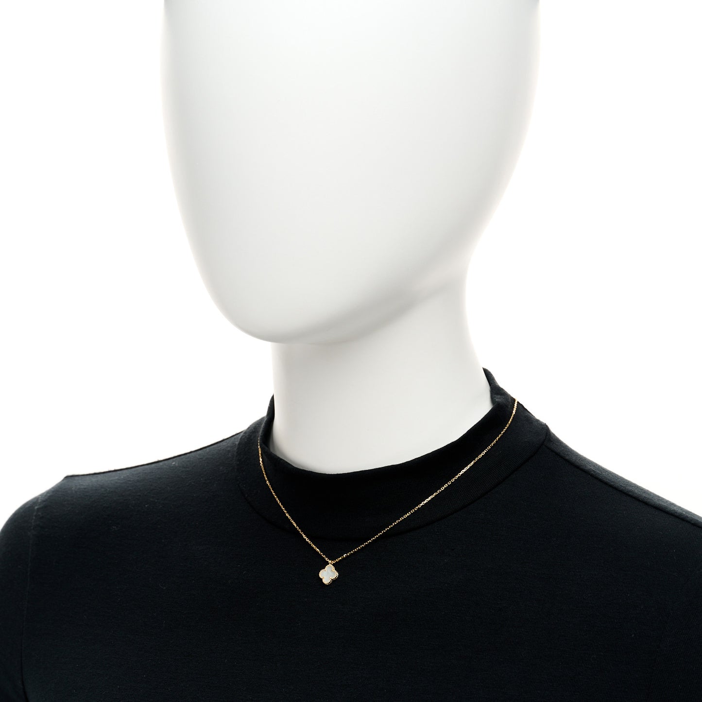 18K Yellow Gold Mother of Pearl Sweet Alhambra Pendant Necklace