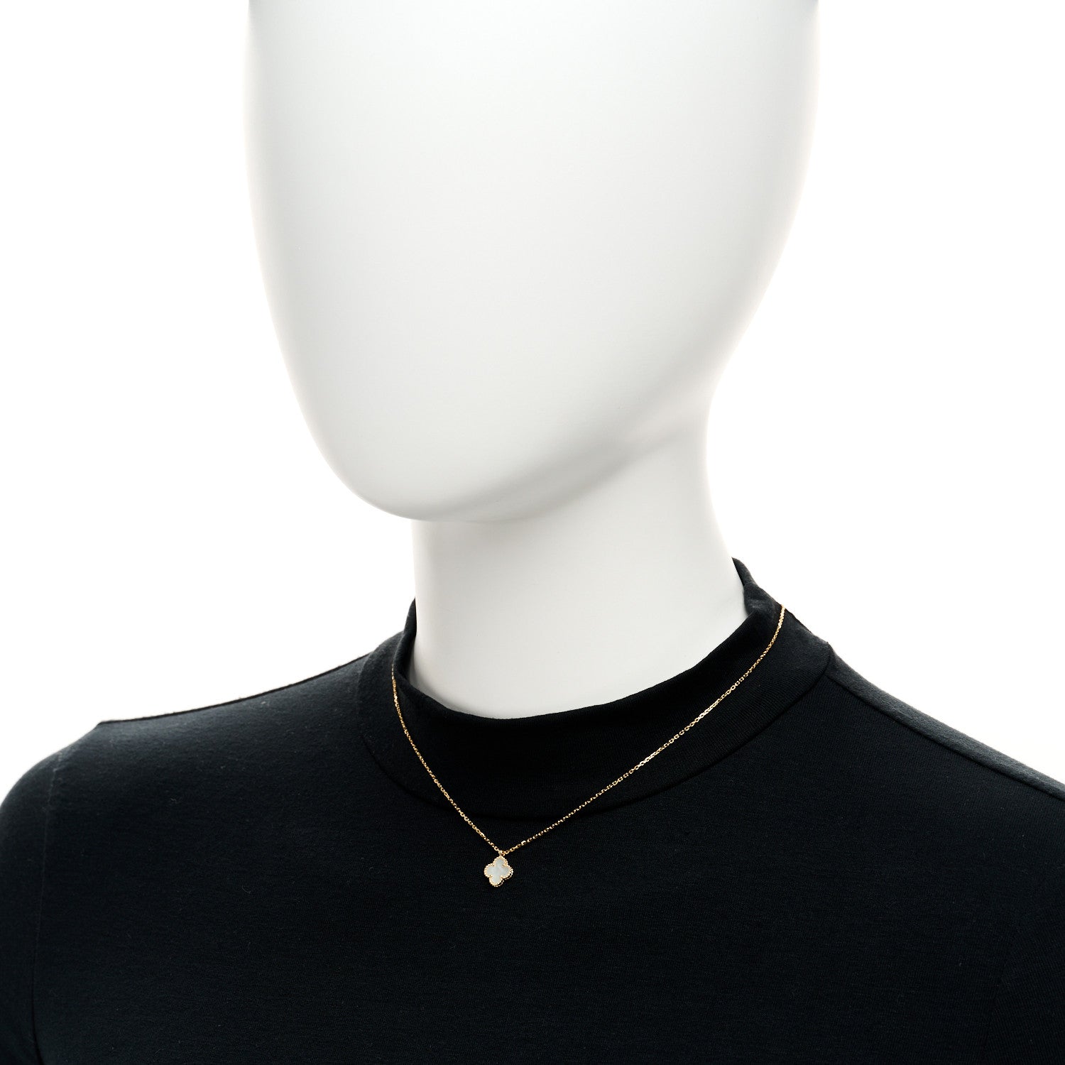 Van Cleef & Arpels 18K Yellow Gold Mother of Pearl Sweet Alhambra Pendant Necklace 2 of 6