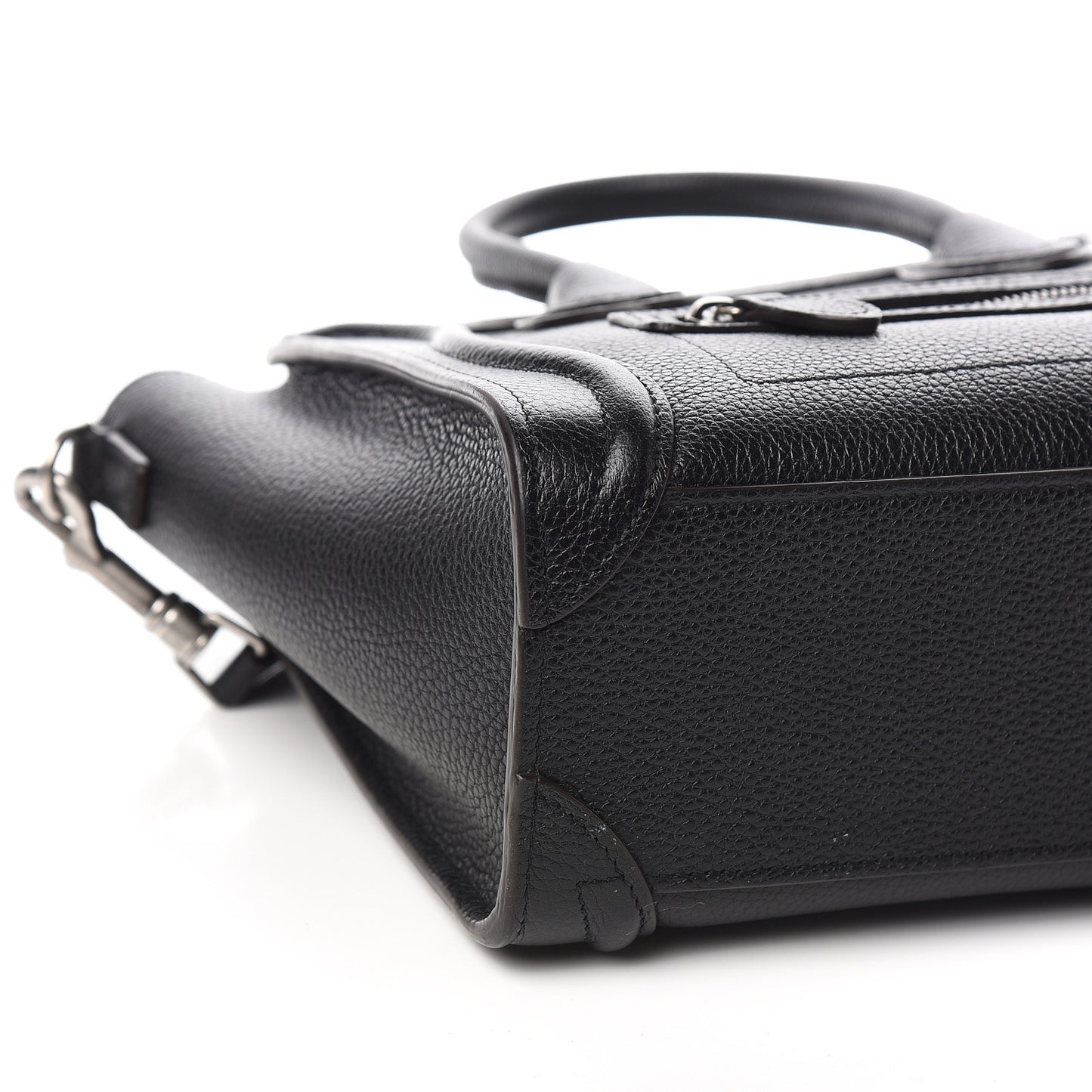 Drummed Calfskin Nano Luggage Black
