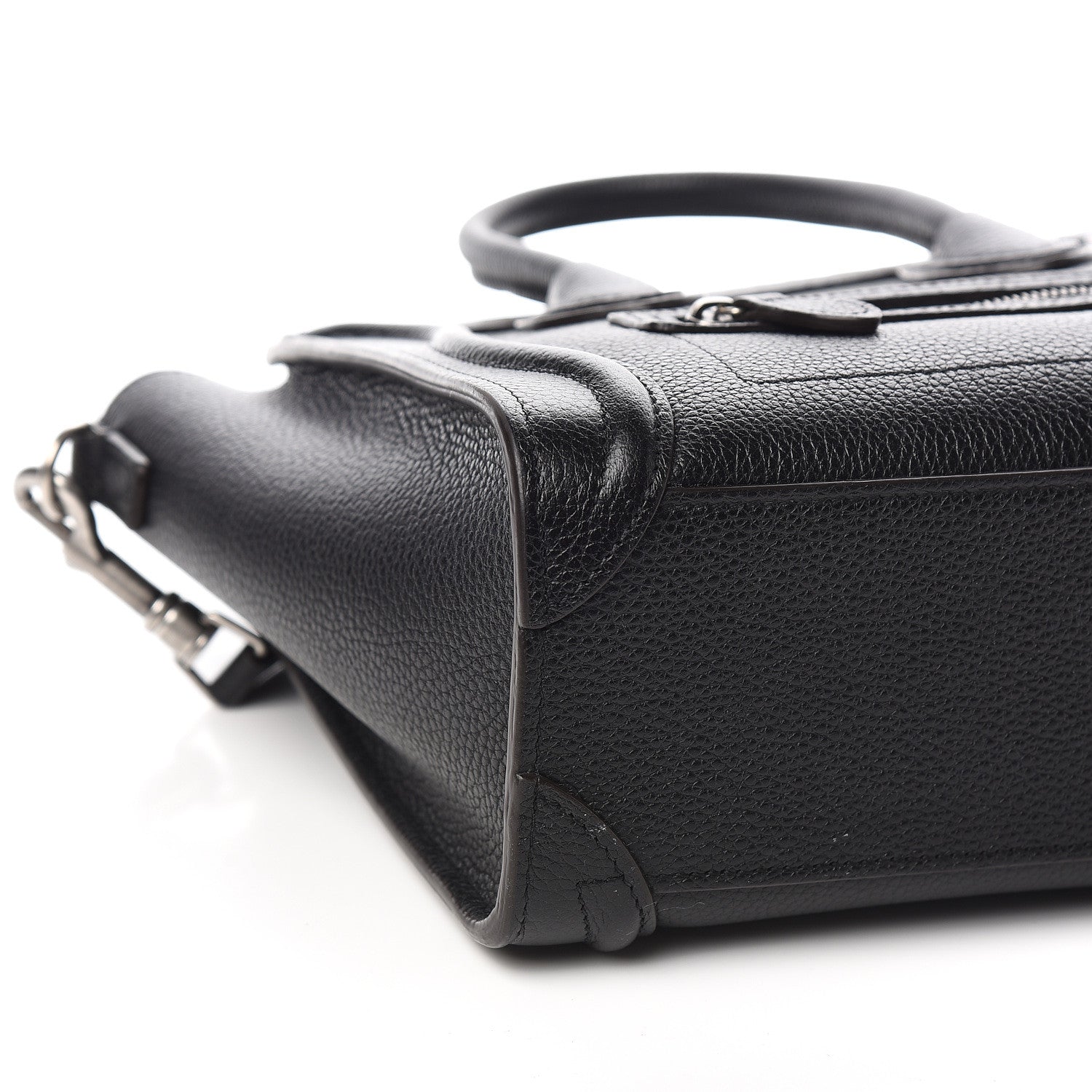 Celine Drummed Calfskin Nano Luggage Black 8 of 10