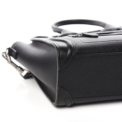 Celine Drummed Calfskin Nano Luggage Black 8 of 10