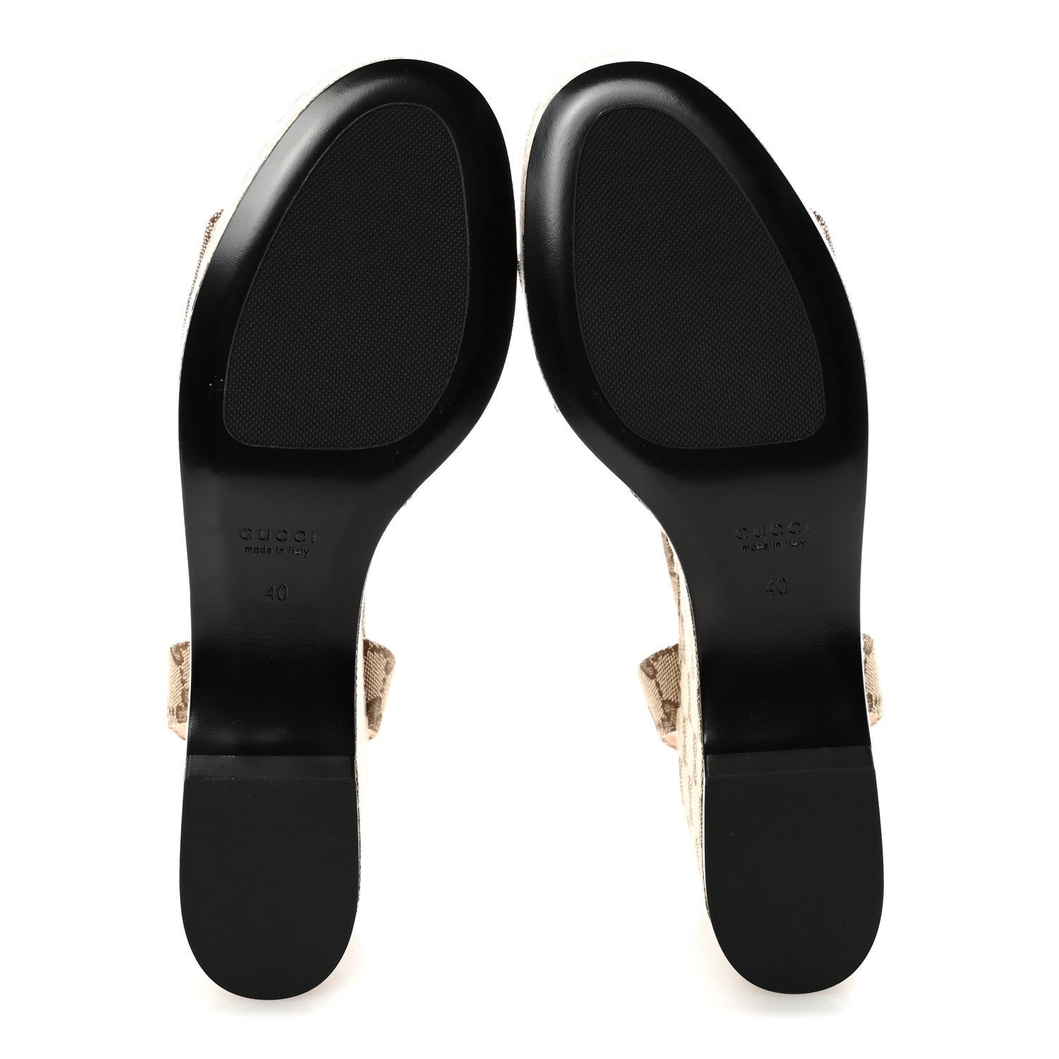 Gucci Monogram Nappa Chalotte Horsebit Ankle Strap 75mm Flatform Sandals 40 Beige Ebony 11 of 18