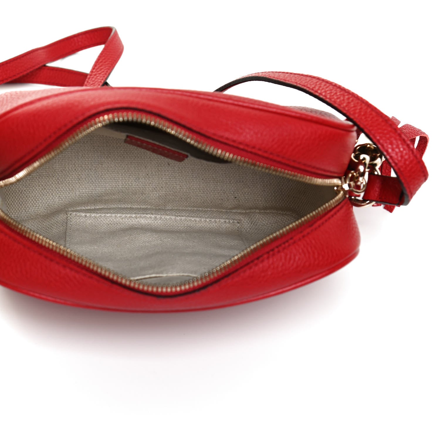 Gucci Pebbled Calfskin Small Soho Disco Bag Tabasco Red 5 of 11